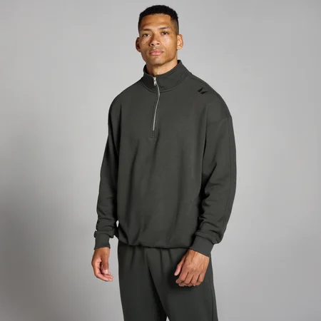 Camiseta con cremallera de 1/4 Tempo para hombre de MP - Gris noche