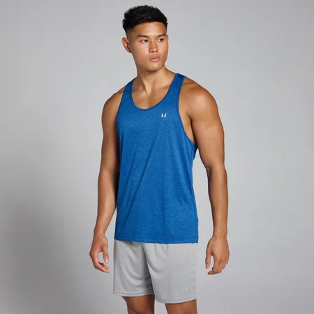 Camiseta de tirantes jaspeada Tempo para hombre de MP - Azul medio