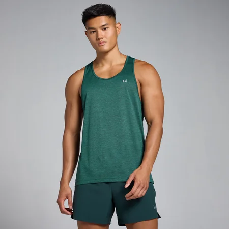 Camiseta de tirantes jaspeada Tempo para hombre de MP - Verde intenso