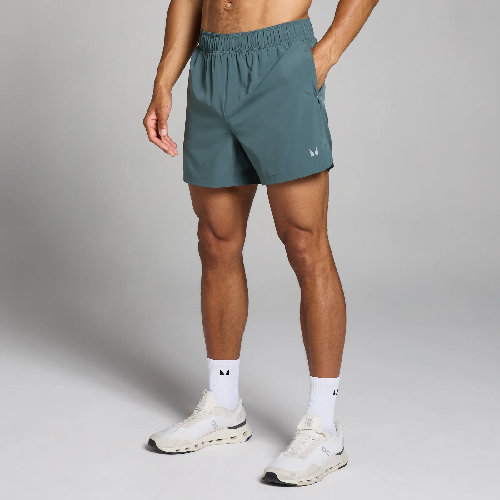 Pantalón corto tejido de entrenamiento con tiro de 13 cm para hombre de MP - Pizarra oscuro - S Imagen 1