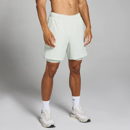 Pantalón corto de entrenamiento 2 en 1 para hombre de MP - Verde neblina