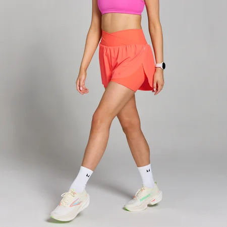 Pantalón corto de correr plisado Velocity para mujer de MP - Ámbar