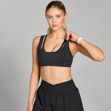 Sujetador deportivo de doble capa Tempo para mujer de MP - Negro