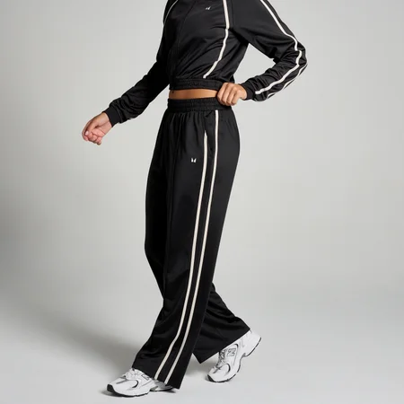 Pantalón deportivo de pernera recta de tricot para mujer de MP - Negro/blanco