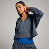 Sudadera corta con capucha y cremallera integral Tempo para mujer de MP - Medianoche