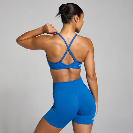 Sujetador deportivo trenzado en la parte trasera Tempo para mujer de MP - Azul verdadero