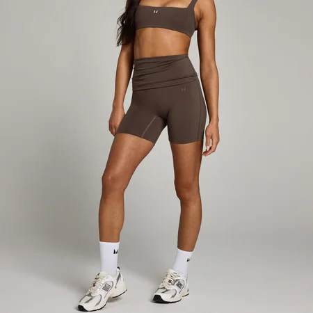 Pantalón corto doblado Studio para mujer de MP - Chocolate