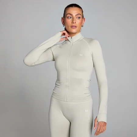 Chaqueta sin costuras con cremallera integral Shape para mujer de MP - Ceniza