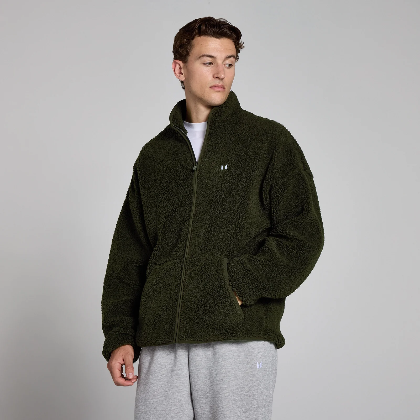 Chaqueta en tejido polar borg con cremallera integral para hombre de MP -Verde bosque - XS Imagen 1