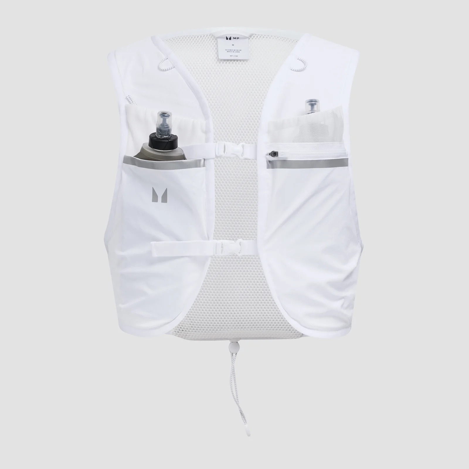 Paquete de camiseta de tirante Hydration y 2 botellas blandas para correr de MP - Blanco - S Imagen 1