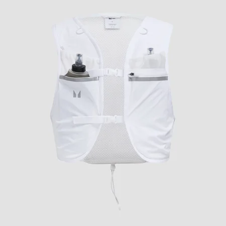 Paquete de camiseta de tirante Hydration y 2 botellas blandas para correr de MP - Blanco