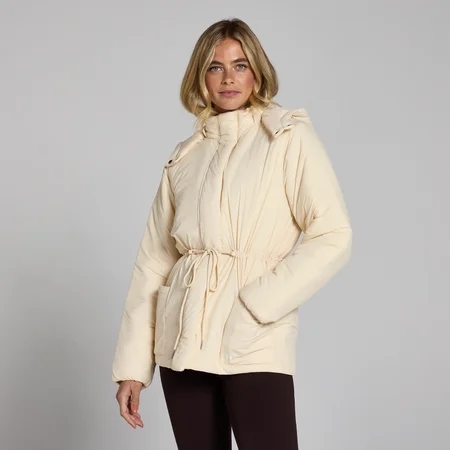 Chaqueta corta con cintura ajustable para mujer de MP - Crema suave