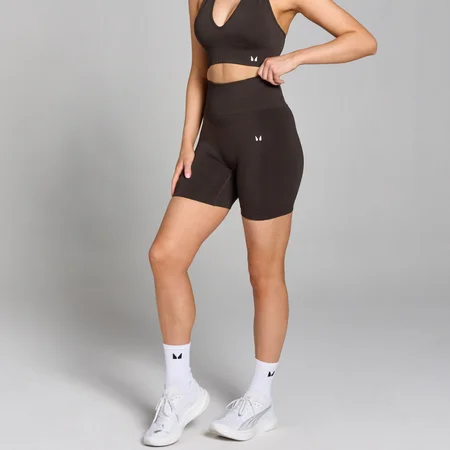 Pantalón corto fruncido sin costuras Tempo para mujer de MP - Chocolate