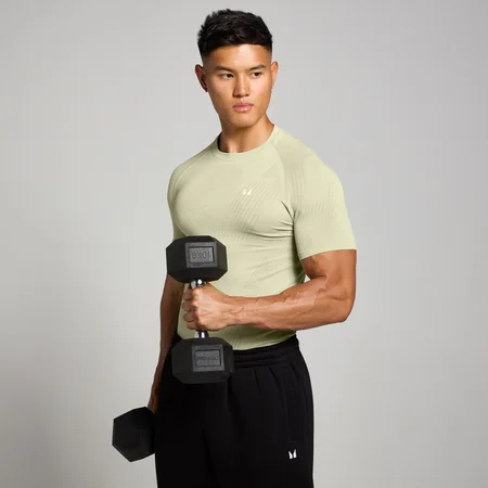 Camiseta de tirantes y sin costuras con estampado gráfico de pilares Tempo para hombre de MP - Salvia cálido