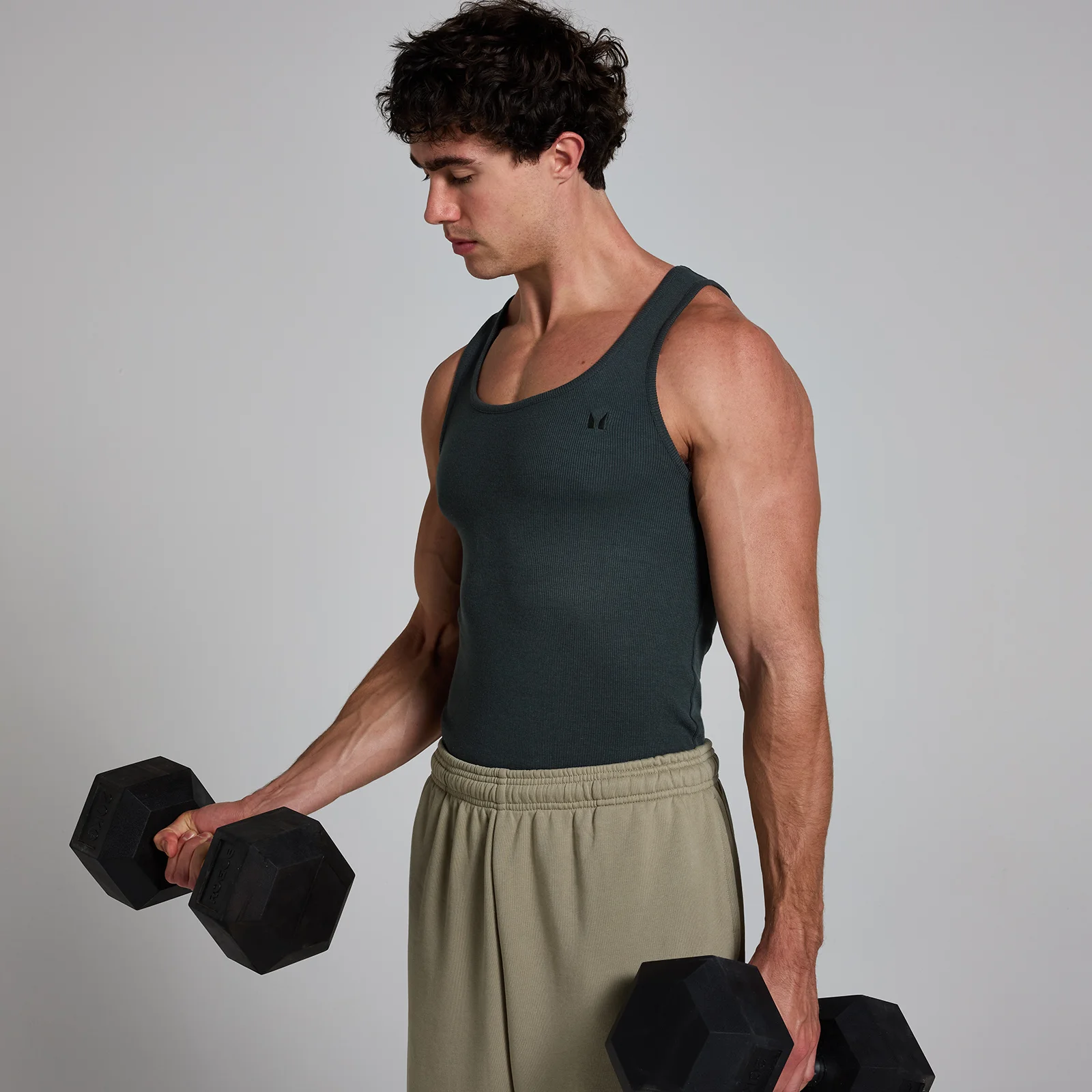 MP Men's Lift Ribbed Muscle Fit Tank - Washed Black - XS Imagen 1