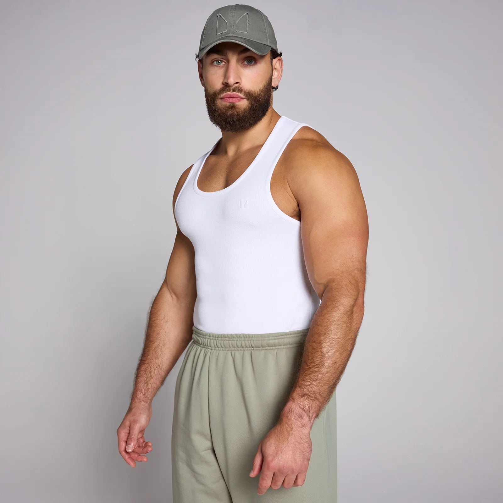 MP Men's Lift Ribbed Muscle Fit Tank - White - L Imagen 1