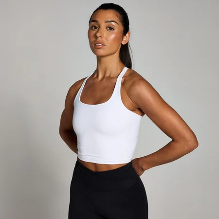 Camiseta de tirantes con espalda nadadora de tirantes Tempo para mujer de MP - Blanco