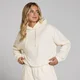 Sudadera de forro polar con capucha para mujer de MP - Crema claro