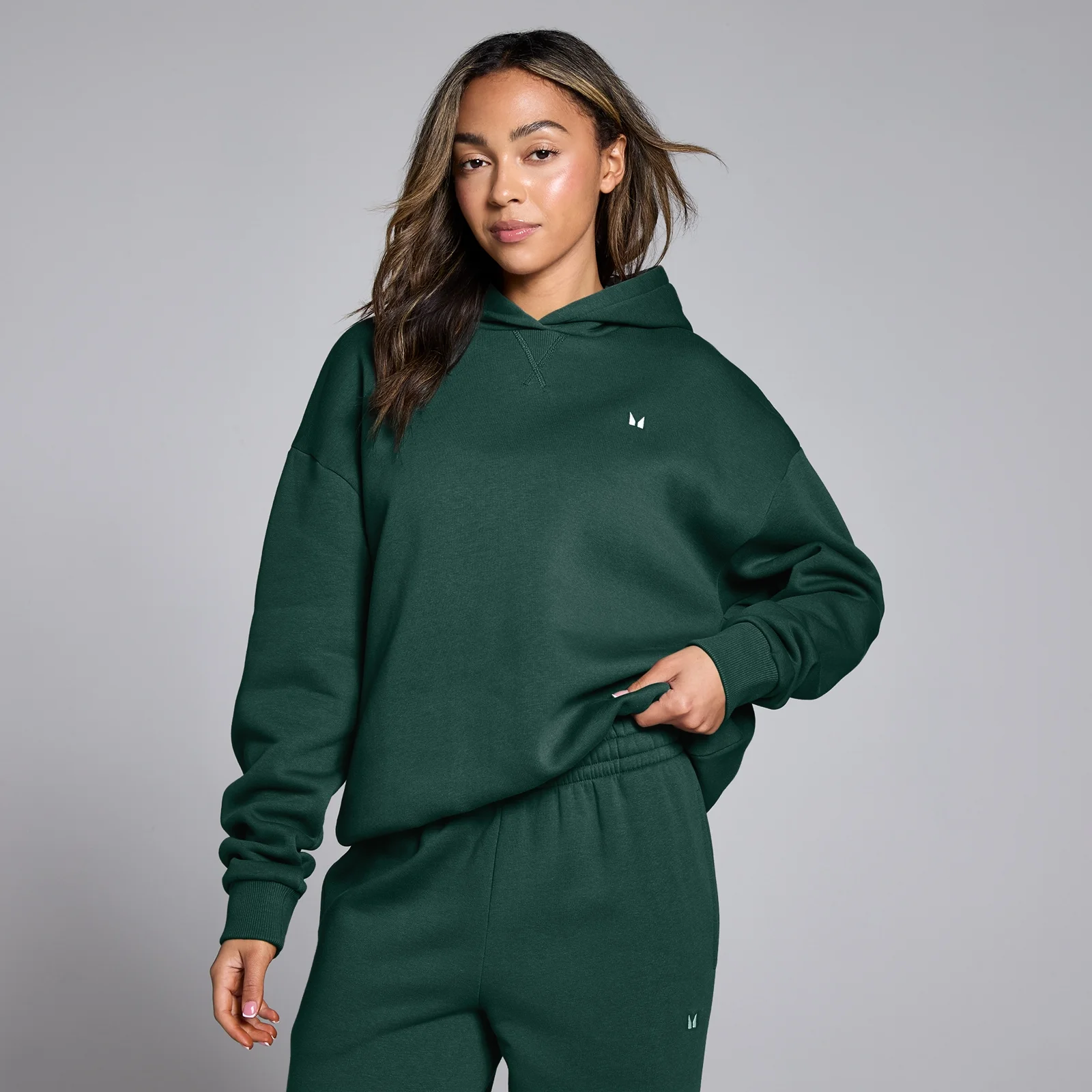 Sudadera con capucha extragrande Basics para mujer de MP - Esmeralda oscuro - XS Imagen 1
