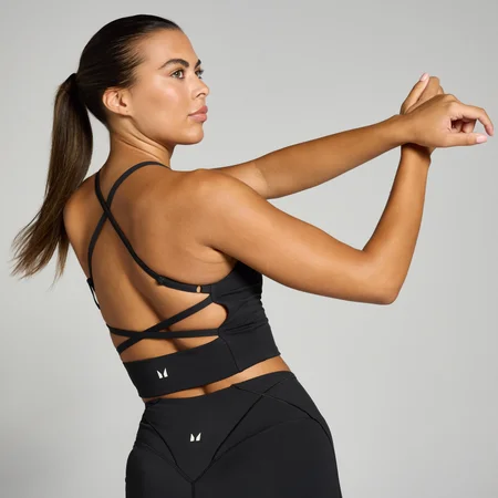 Camiseta sin mangas cruzada a la espalda Tempo Ultra para mujer de MP - Negro
