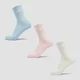 Calcetines unisex clásicos de MP (paquete de 3) - Algodón/rosa bebé/azul bebé