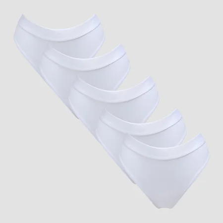 Braguita de bikini de talle medio para mujer de MP (paquete de 5) - Blanco