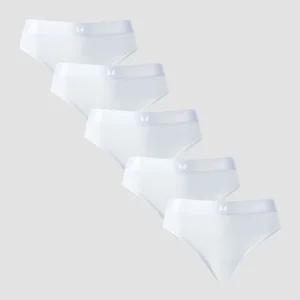 Braguita de bikini de talle medio para mujer de MP (paquete de 5) - Blanco - Size M