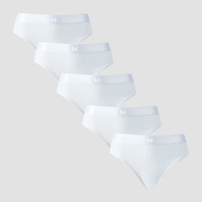 Braguita de bikini de talle medio para mujer de MP (paquete de 5) - Blanco - M Imagen 6