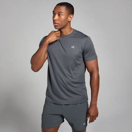 Camiseta de entrenamiento con diseño de cuadrícula Active para hombre de MP - Gris oscuro