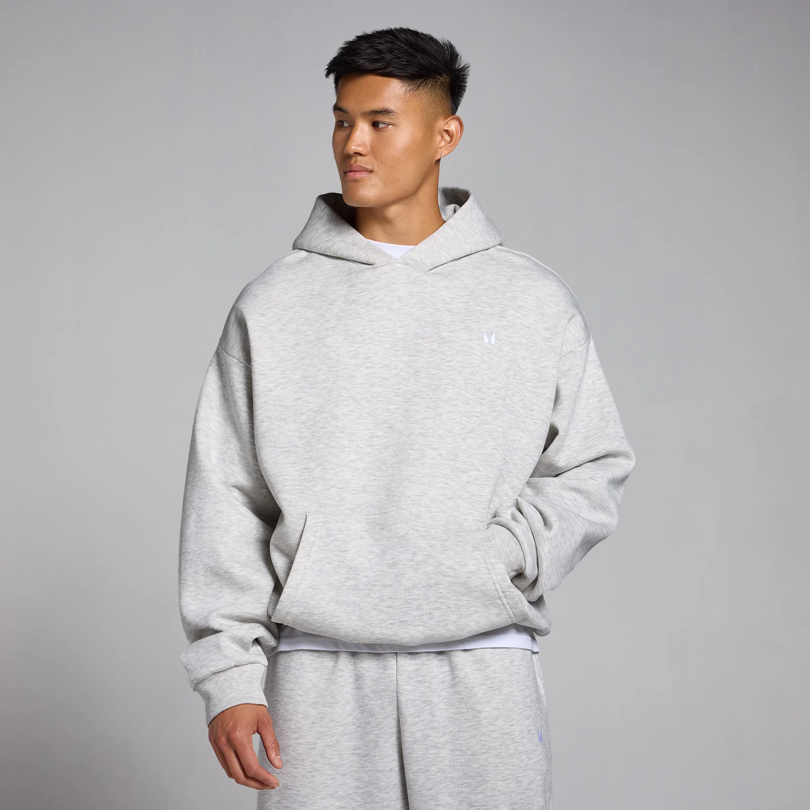 Sudadera extragrande con capucha Rest Day para hombre de MP - Gris claro jaspeado - M Imagen 1