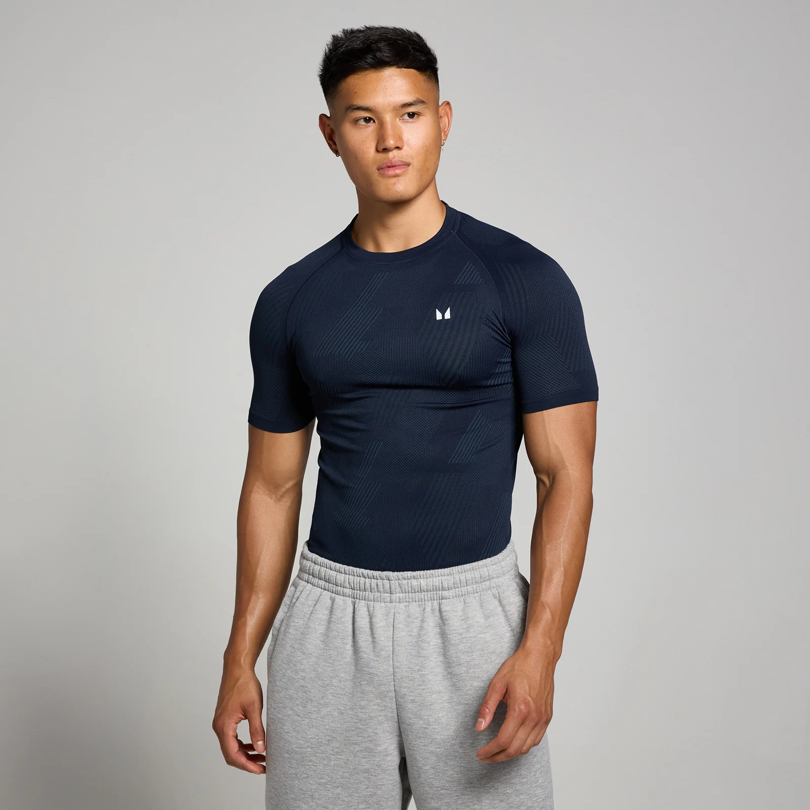 Camiseta sin costuras con estampado gráfico de pilares Tempo para hombre de MP - Azul marino - XL Imagen 1
