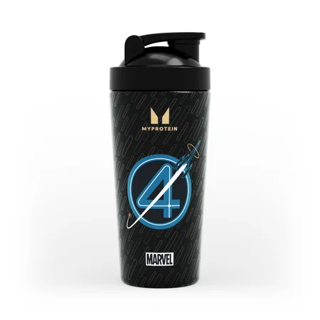 Vaso mezclador de metal de los Cuatro Fantásticos de Myprotein - Negro