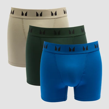 Bóxers para hombre de MP (paquetes de 3) - Esmeralda oscuro/salvia intenso/azul verdadero