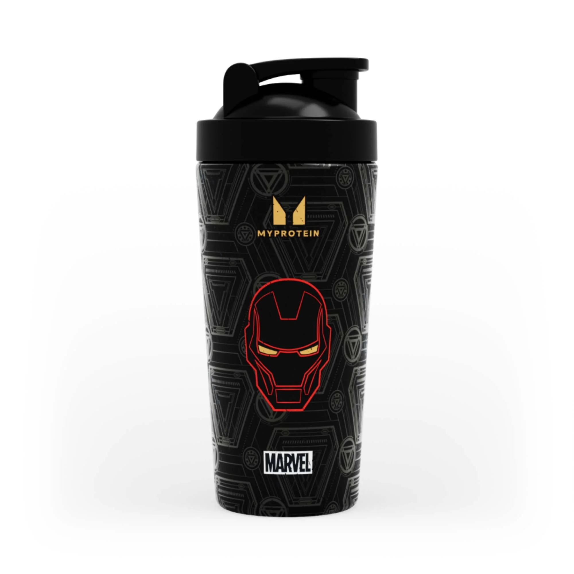 Vaso mezclador de metal reciclado Iron Man de Myprotein - Negro Imagen 1