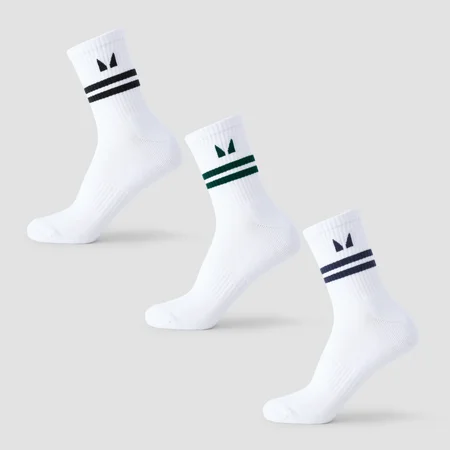 Calcetines clásicos de rayas de MP (paquete de 3 pares) - Negro/esmeralda oscuro/zafiro oscuro