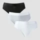 Braguita de bikini de talle medio para mujer de MP (paquete de 5) - Blanco/negro/gris jaspeado