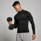 Camiseta de entrenamiento con cremallera de 1/4 sin costuras con estampado gráfico de pilares Tempo para hombre de MP - Negro