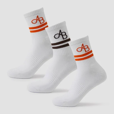 Calcetines clásicos MP X Aleksandra (paquetes de 3) - Café/mandarina
