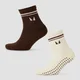 Calcetines de pilates de MP (paquete de 2) - Crema suave/chocolate