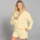 Sudadera con capucha y cremallera integral Basics para mujer de MP - Limón