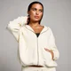 Sudadera con capucha y cremallera integral Basics para mujer de MP - Crema suave