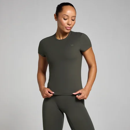 Camiseta de manga corta de corte ajustado Tempo para mujer de MP - Gris noche