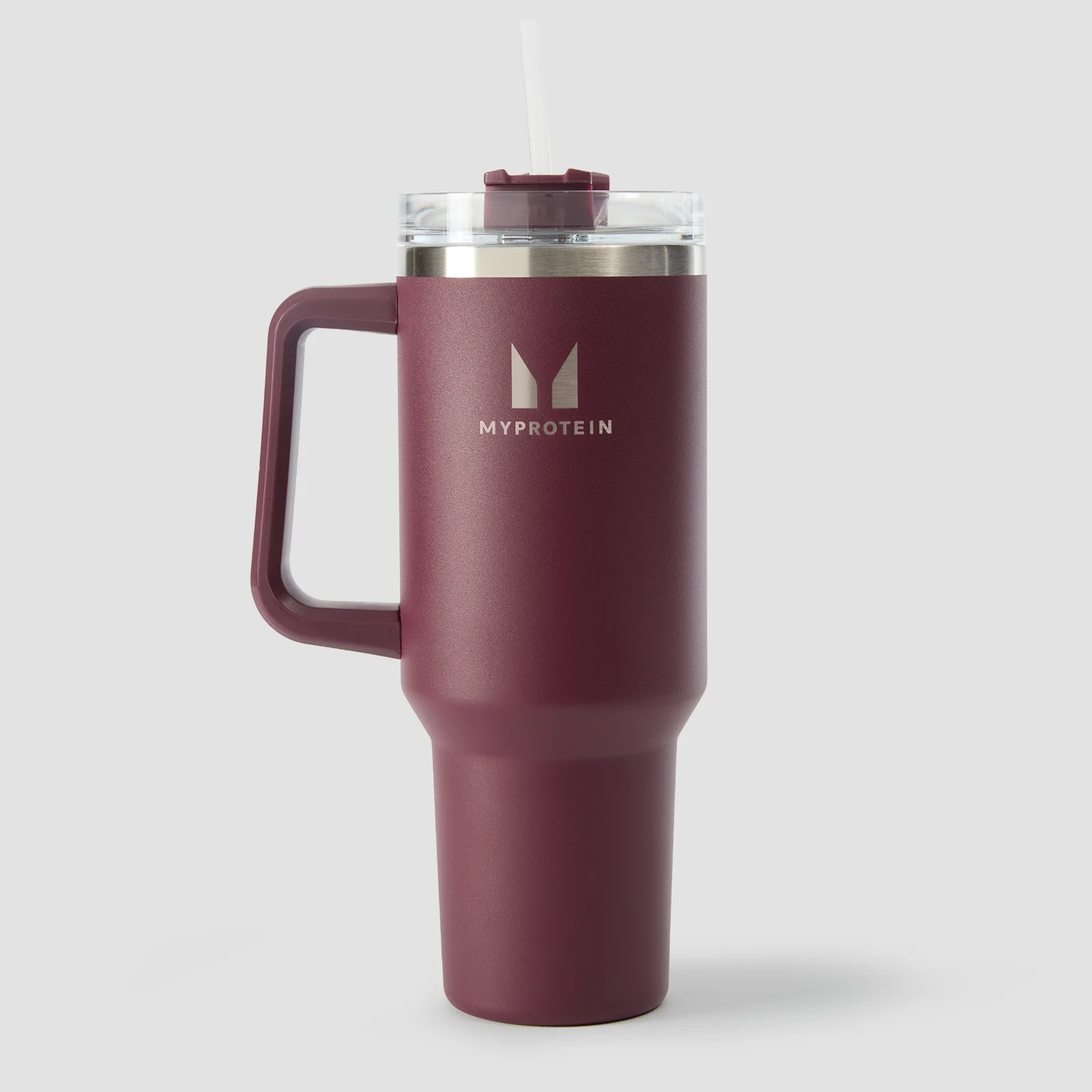 Botella de acero con asa lateral y pajita de Myprotein 1200 ml - Baya profunda Imagen 1
