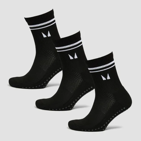 Calcetines de pilates de MP (paquete de 3 pares) - Negro