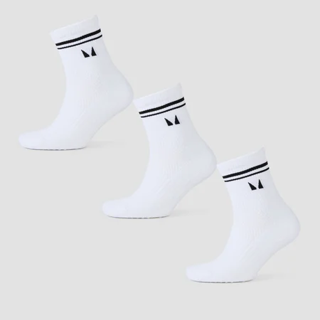 Calcetines de pilates de MP (paquete de 3 pares) - Blanco