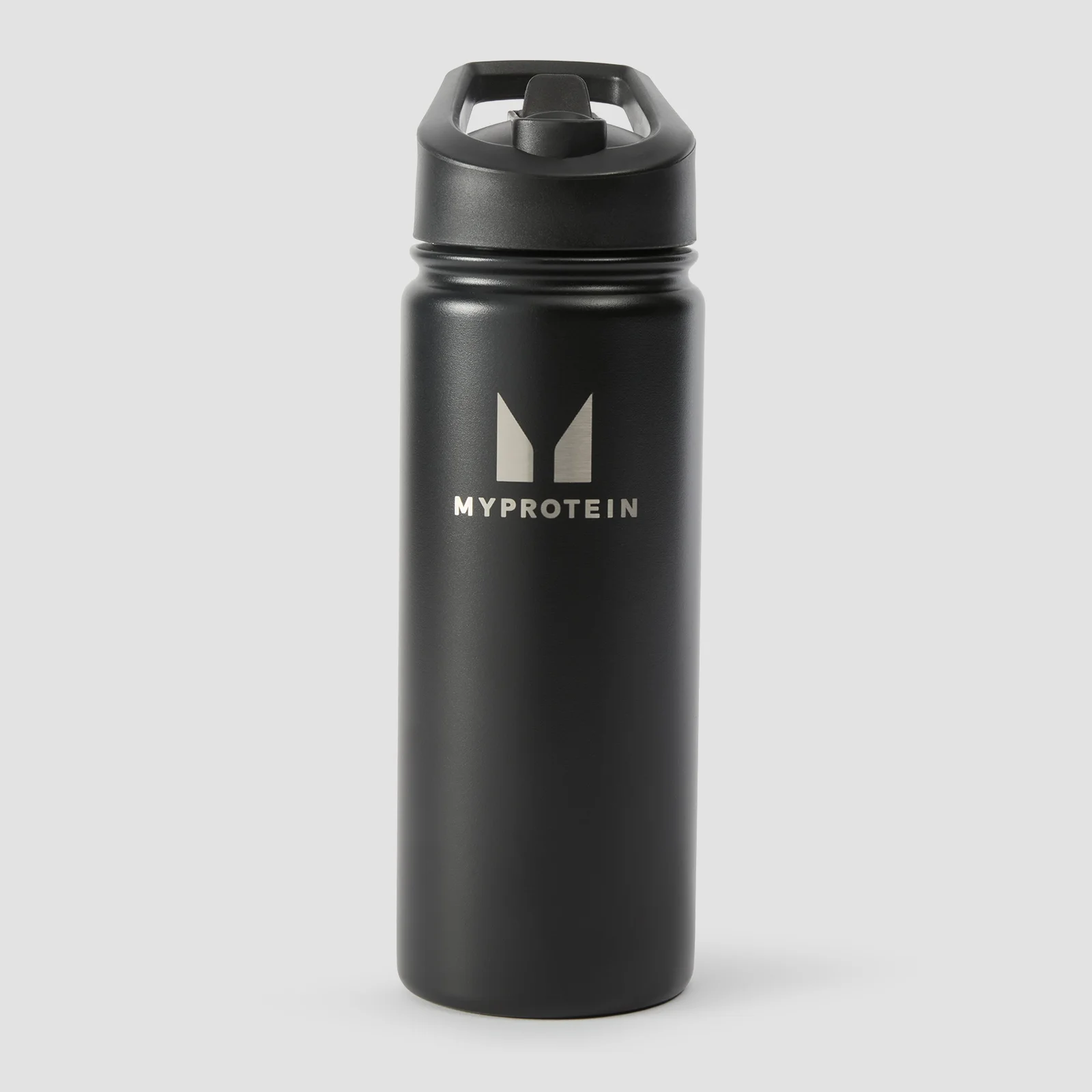 Botella de metal reciclado con pestaña abatible de Myprotein (500 ml) - Negro Imagen 1