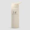 Botella de metal reciclado con pestaña abatible de Myprotein (500 ml) - Crema natural