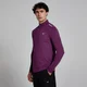 Camiseta con cremallera de 1/4 con diseño de cuadrícula Active para hombre de MP - Ciruela