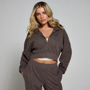 Sudadera de tacto suave con capucha y cremallera integral para mujer de MP - Chocolate - Size XS