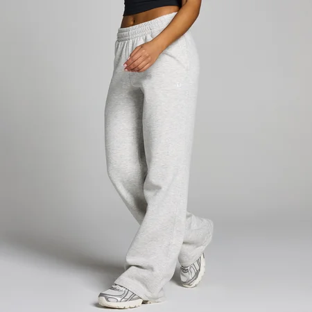Pantalón deportivo de pernera recta y corte largo Basics para mujer de MP - Gris jaspeado